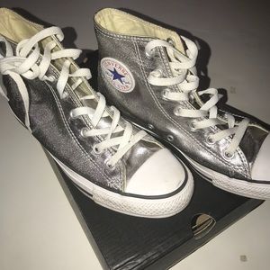 Silver Hightop Converse Sneakers